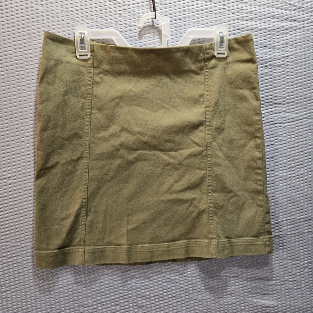 NATURAL LIFE Khaki Mini Pencil Skirt Size Large 90s Canvas Casual Cotton